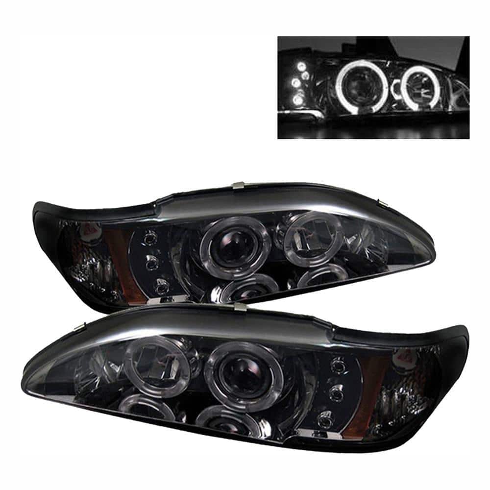 Ford Mustang 94-98 1PC Projector Headlights - LED Halo - Amber Reflector - Smoke price history on PriceWatchPro