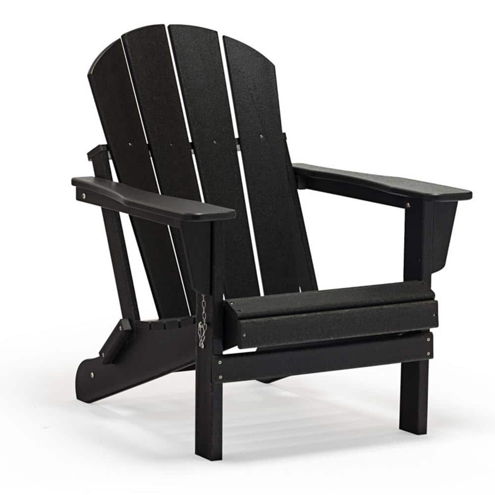 Classic Black Folding Outdoor Adirondack Chair For Backyard And   Plastic Adirondack Chairs W2020hai 64 1000 