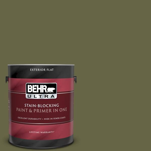 BEHR ULTRA 1 gal. #UL200-22 Amazon Jungle Flat Exterior Paint and Primer in One