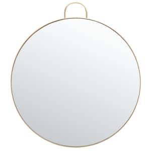 Carlisi 36 in. W x 36 in. H Iron Round Modern Gold Wall Mirror