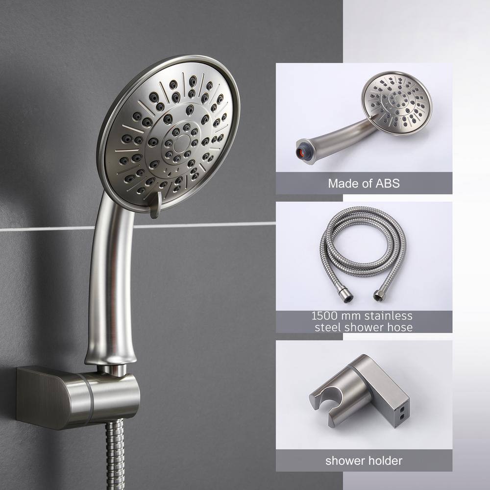 Brushed Nickel Multi-Head Wall Mounted Shower System