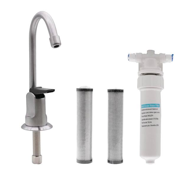 Westbrass 6 in. TouchFlo Style Cold Water Dispenser Faucet Kit with Inline Filter and 2Pack