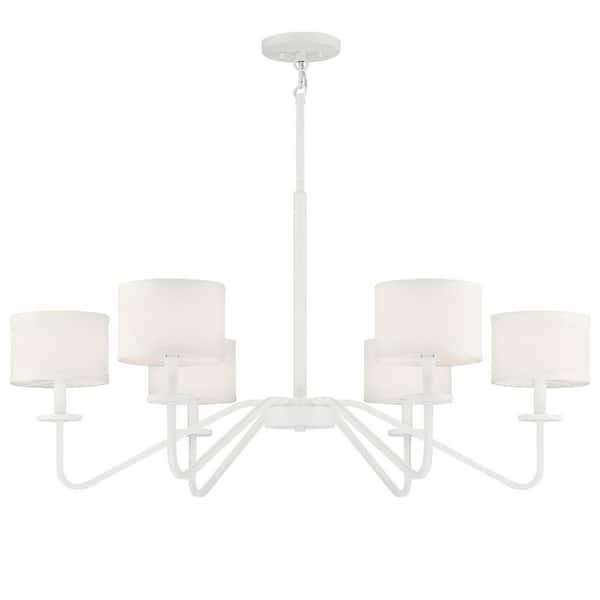 TUXEDO PARK LIGHTING 42 in. W x 18 in. H 6-Light Bisque White