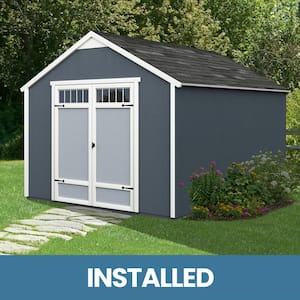 Professionally Installed Kennesaw 10 ft. W x 12 ft. D Outdoor Wood Storage Shed -Black Shingle (120 sq. ft.)