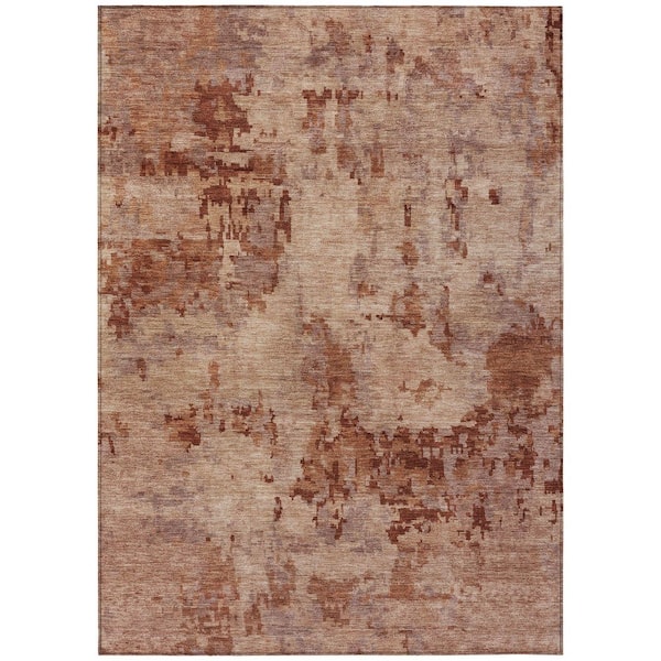 Chantille Machine Washable Indoor/Outdoor Abstract ACN2360 Copper 9 ft. x 12 ft. Area Rug