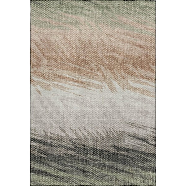 Mayfield Premium Machine Washable Abstract AMF2272 Fern 5 ft. x 7 ft. 6 in. Area Rug