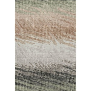 Mayfield Premium Machine Washable Abstract AMF2272 Fern 8 ft. x 10 ft. Area Rug