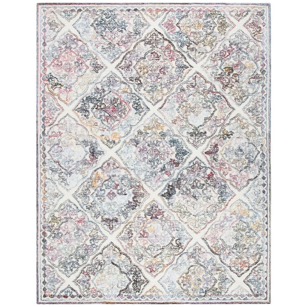 SAFAVIEH Micro-Loop Hudson Medallion Area Rug  Grey/Ivory  9  x 12