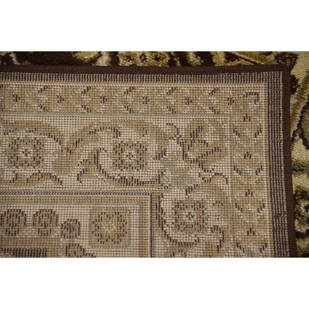 Versailles Elegance Brown 4' Square Synthetic Area Rug