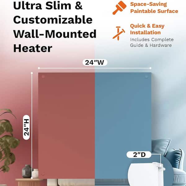 Ahfiwaso - 400-Watt Energy Efficient Electric Space Heater with Heat Guard and Wall Mount Kit for 160 sq. ft. Room