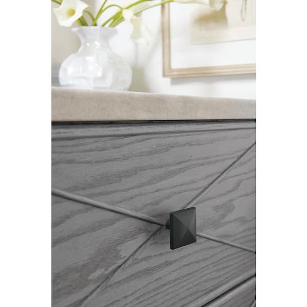 Extensity 1-1/2 in. (38mm) Classic Matte Black Square Cabinet Knob