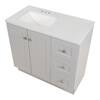 Glacier Bay Bannister 37 in. Single Sink Pearl Gray Bath Vanity with Granite-Look Colorpoint White Cultured Marble Top (Assembled) BA36P2-PG