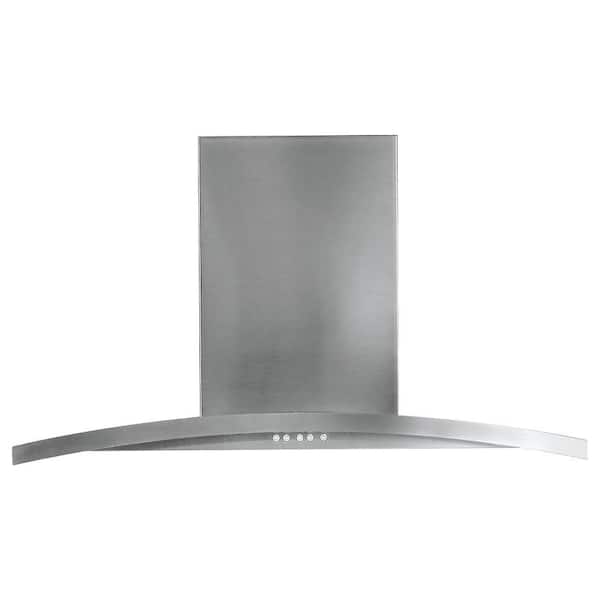 GE Profile 36 in. 450 CFM Ducted Wall Mount Range Hood with Light in Stainless Steel
