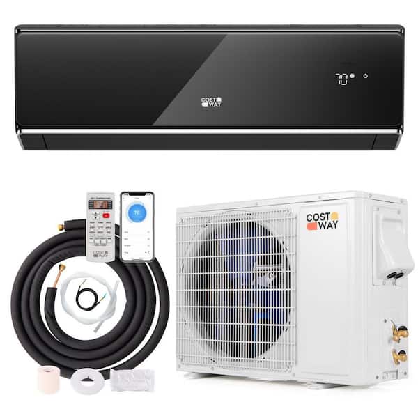 12000 BTU 1 Ton Ductless Mini Split Air Conditioner with Heat Pump 208-Volt to 230-Volt in Black