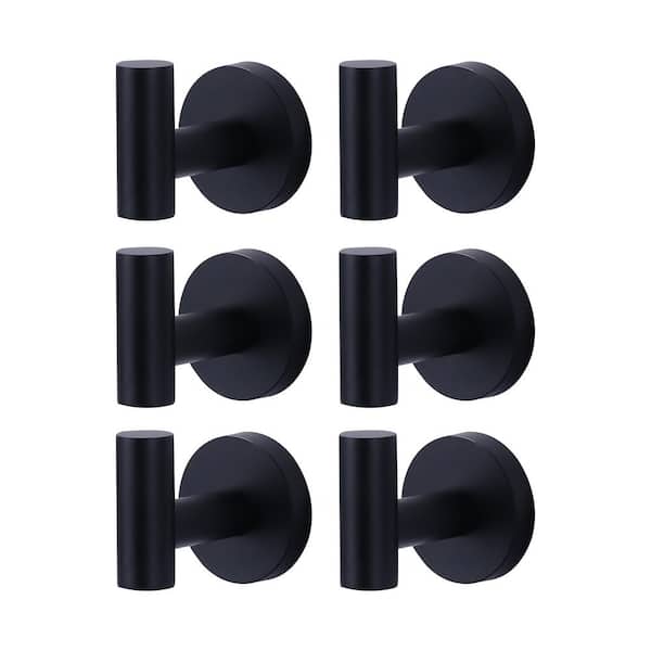 ALEASHA Round shape Knob Robe/Towel Hook in Matte Black 6PCS