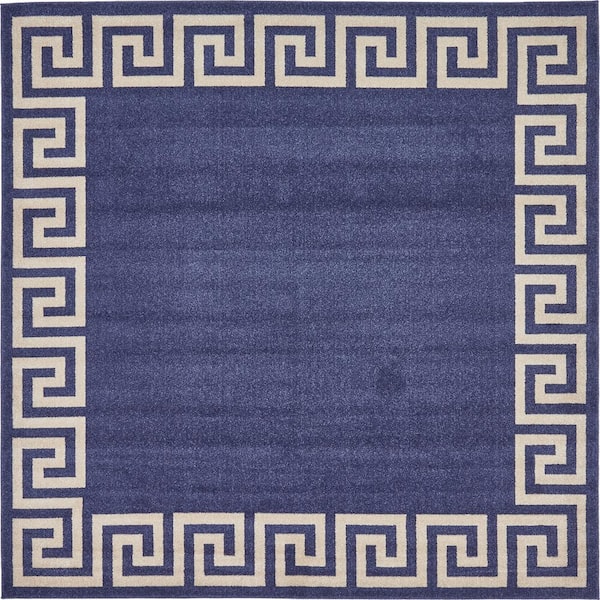 Reviews For Unique Loom Athens Modern Navy Blue 8 0 X 8 0 Square Rug 3135730 The Home Depot