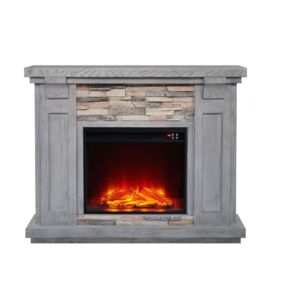 FESTIVO 47 in. Vintage Freestanding Electric Fireplace in Ash Gray