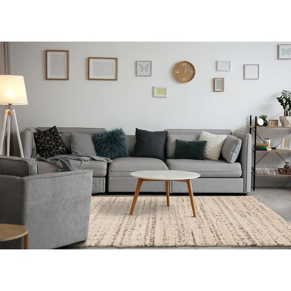 Aura Collections 8 ft. x 11 ft. Beige Tribal/Southwestern Indoor Area Rug