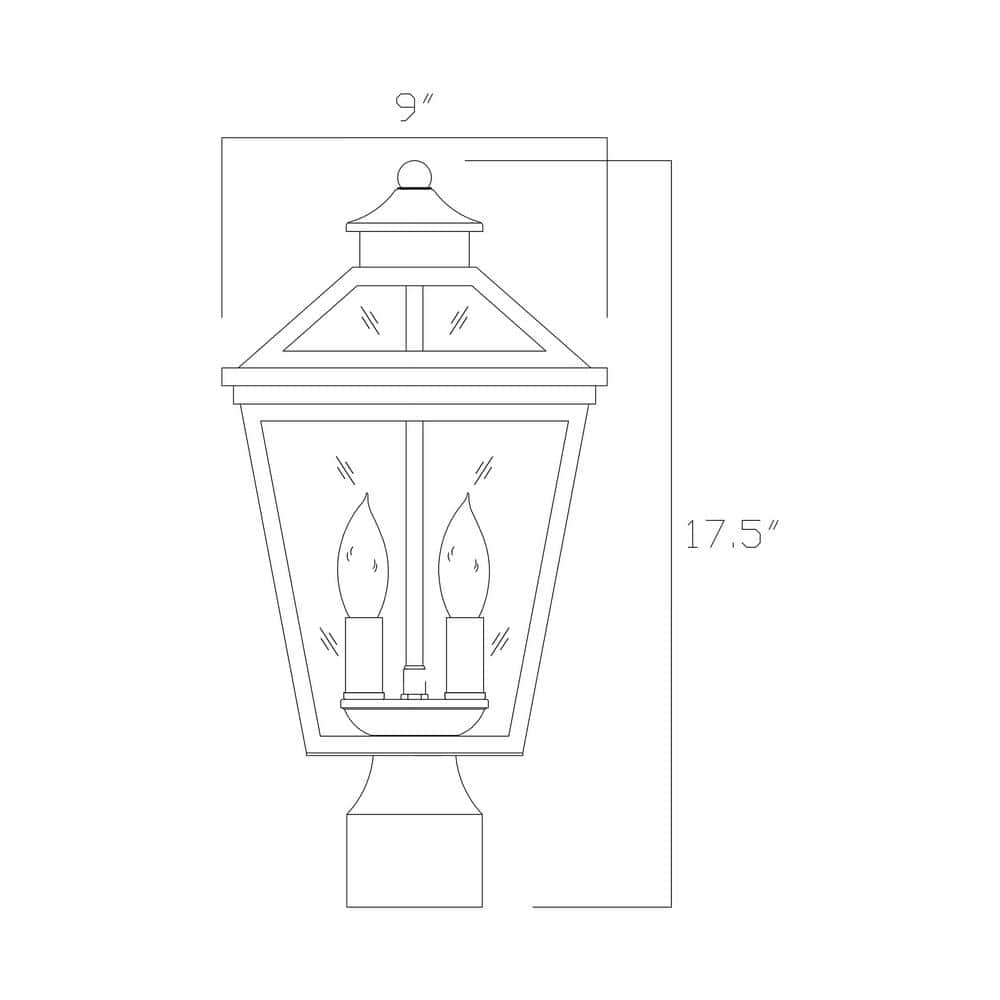 Savoy House-5-147-BK-Ellijay - 3 Light Outdoor Post Lantern Black