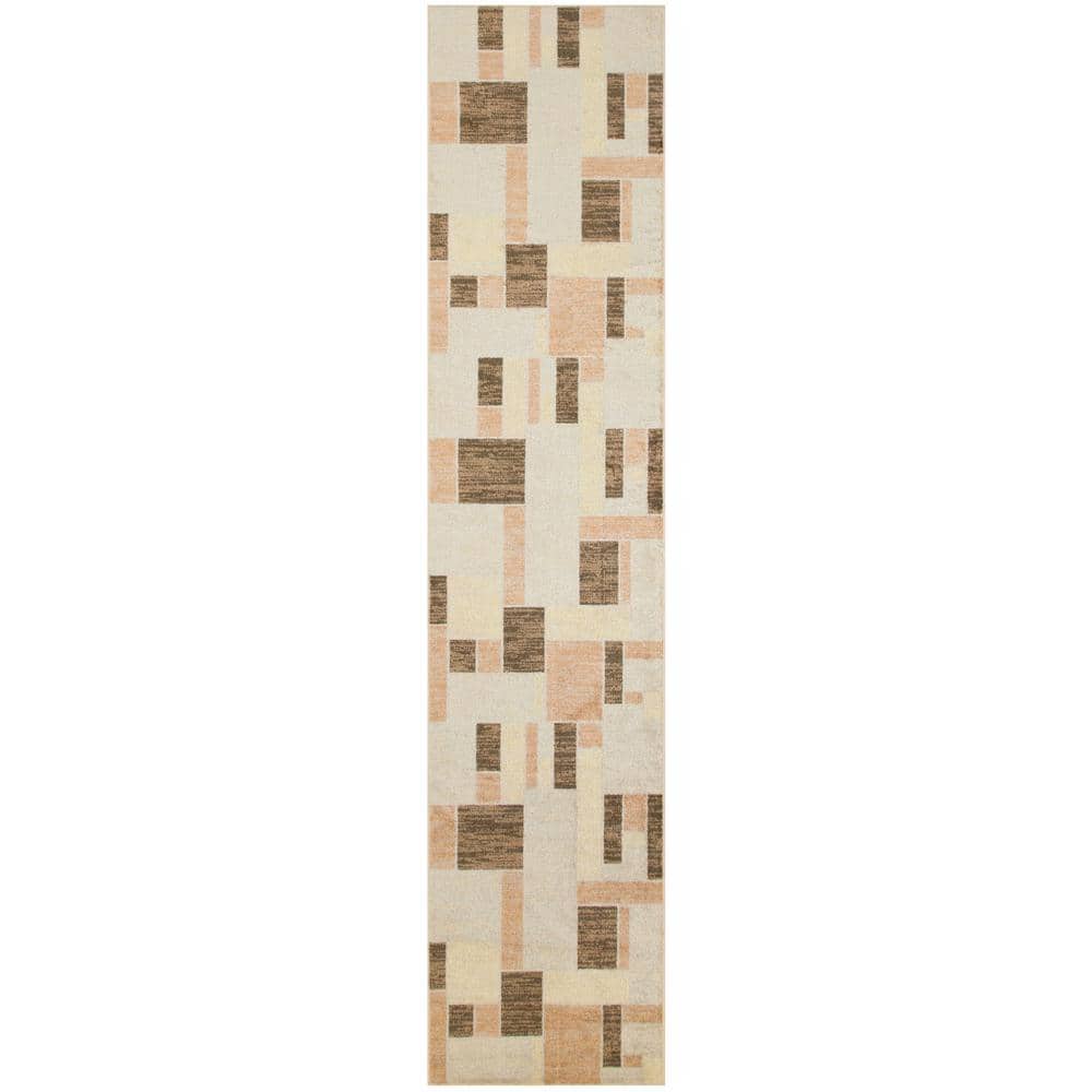 Nourison Astra Machine Washable Beige Multicolor 2 ft. x 10