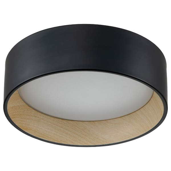 13 in. Black and White Finish Dimmable Color Changing 3000K 4000K 5000K LED Flush Mount Ceiling Light