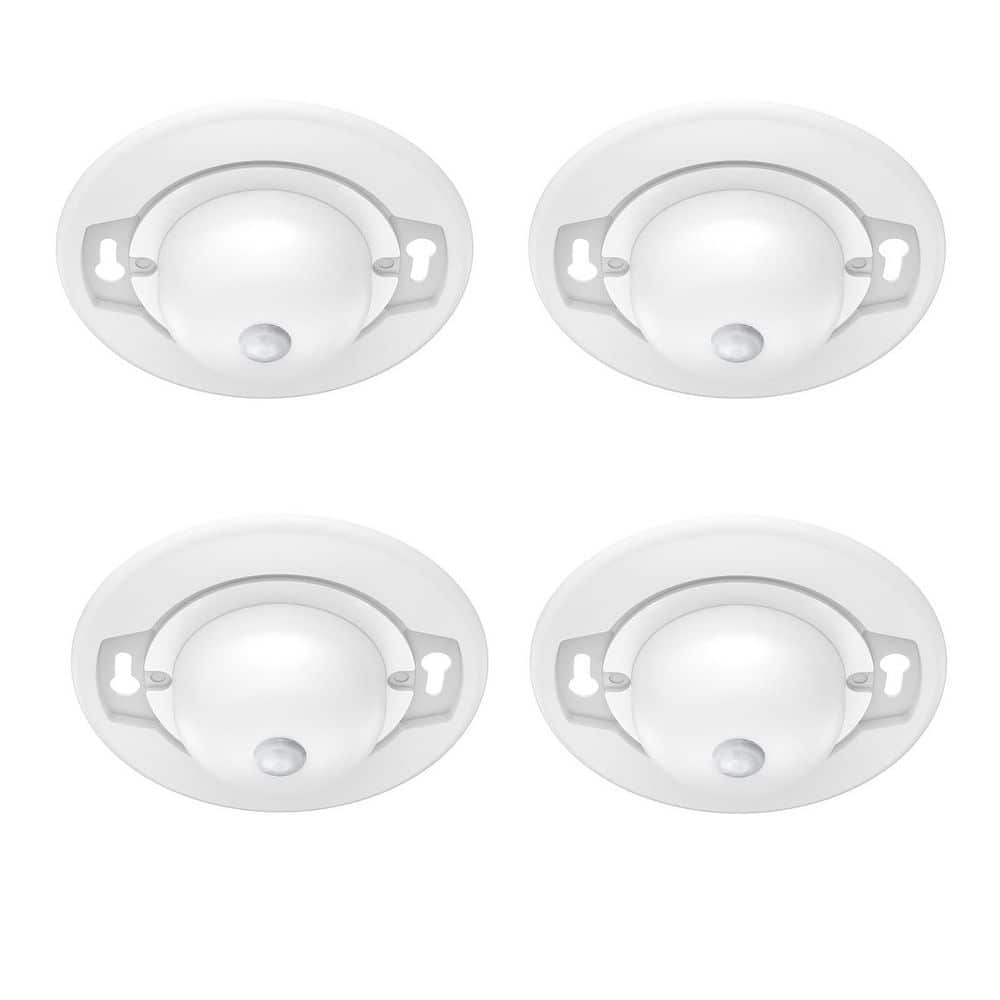 4.7 in. 8-Watt Motion Sensor White No Bulbs Included Colth Closet Light Flush Mount with White Plastic Shade (4-Pack) price history on PriceWatchPro