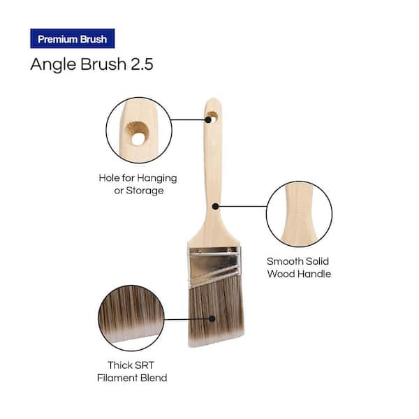 brushdepot Car Wheel Brushes 3-Piece Kit – Includes Angled Wheel Rim Brush (3 Brushes) (Blue)