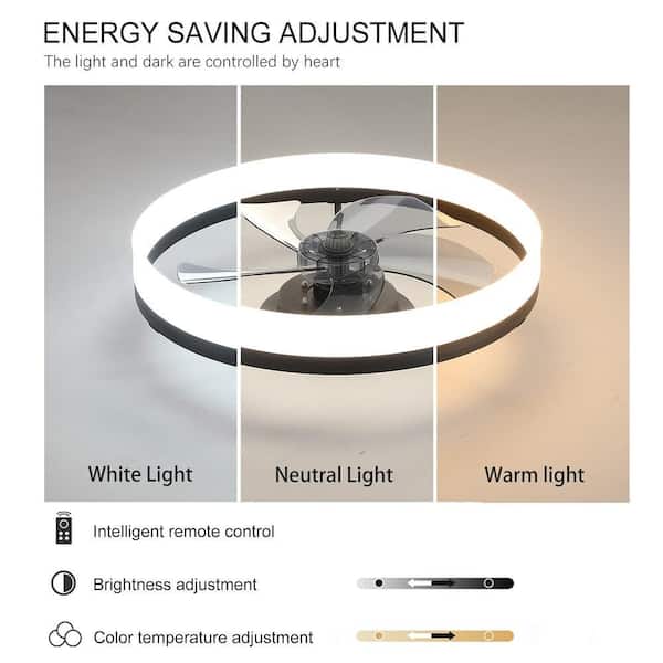 20 in. LED Indoor Black Smart Ceiling Fan with Light and Remote