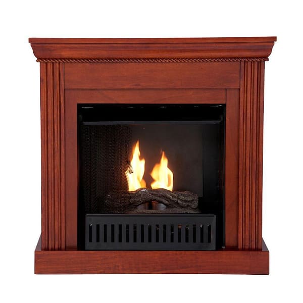 Southern Enterprises Wexford Petite 30 in. Convertible Gel Fuel Fireplace in Mahogany-DISCONTINUED