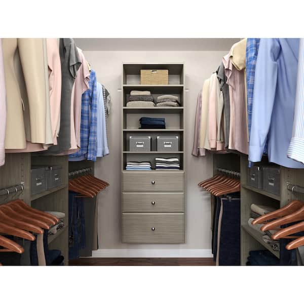 12 in. H x 24 in. W Gray Wood Drawer