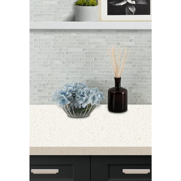 MSI Take Home Tile Sample - Delano Blanco 4 in. x 4 in. Glass