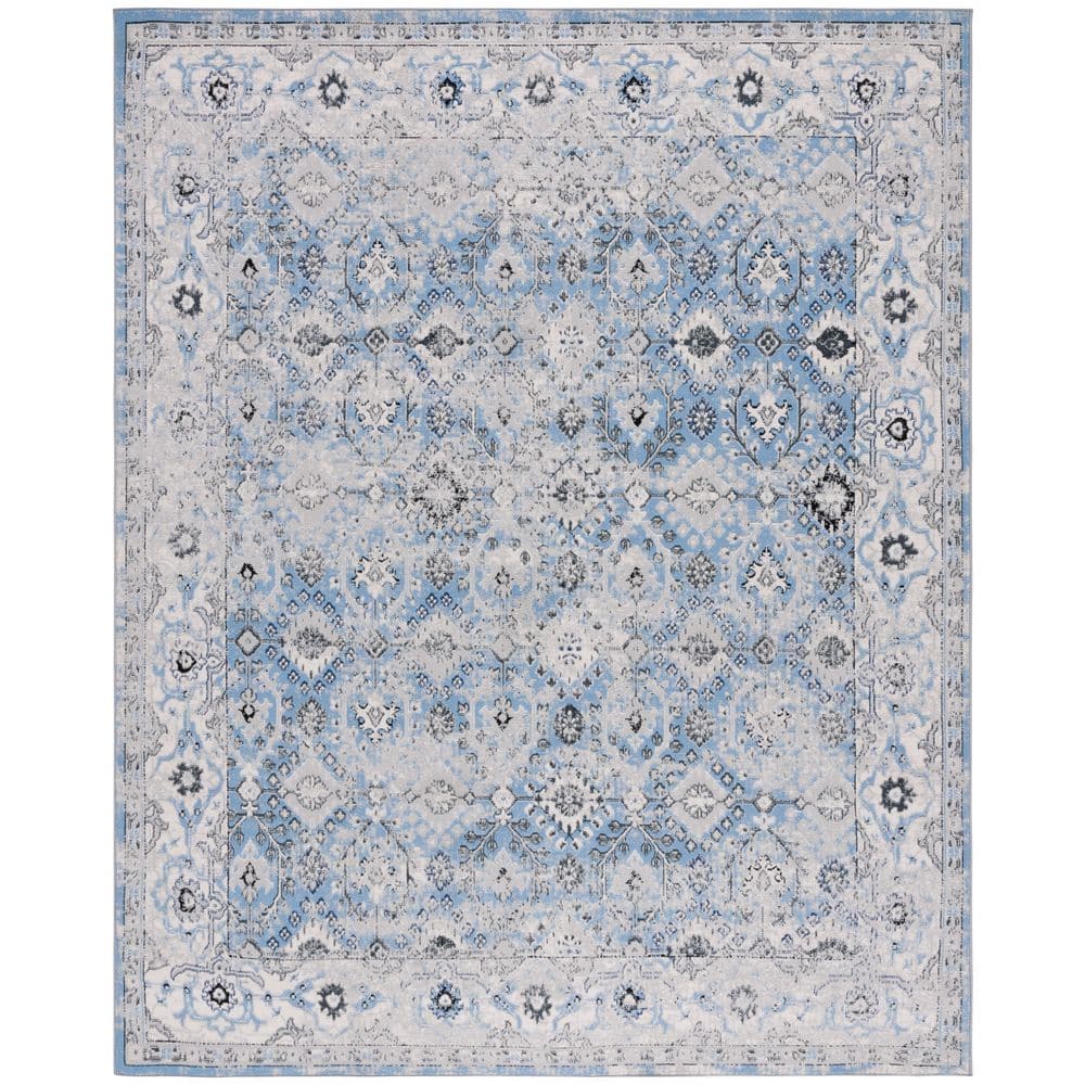 Odyssey 8 ft. x 10 ft. Gray/Light Blue Distressed Border Oriental Area Rug price history on PriceWatchPro