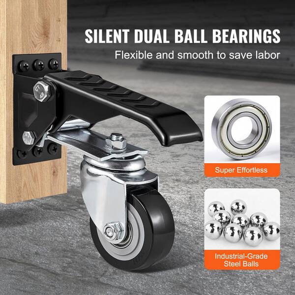 thumbnail image 2 of PATIKIL 4-Pack Mini Rigid Caster Wheels – Silent Fixed Plate Casters, 66Lbs Load, M4 Screws For Furniture & Carts 2 of 14