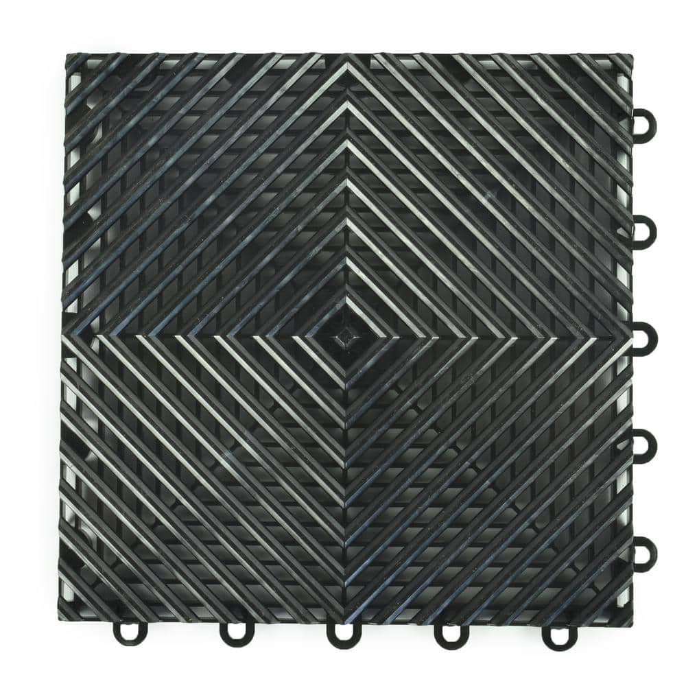 Greatmats Perforated Click 12-1/8 in. x 12-1/8 in. Black Plastic Garage  Floor Tile (25-Pack) PCGT1X1BLK25 - The Home Depot