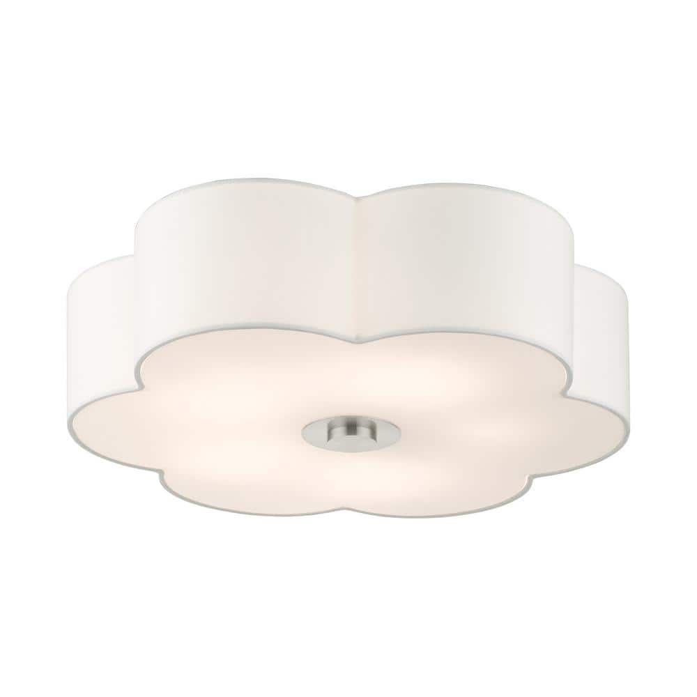 Chelsea 5-Light Brushed Nickel Semi-Flush Mount with Scalloped Shade
