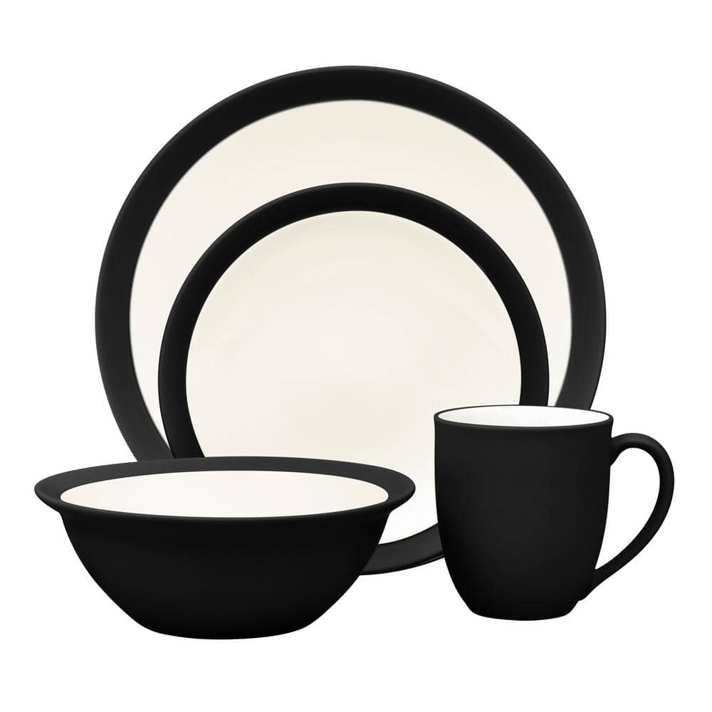 Reviews for Noritake Colorwave Graphite 4-Piece (Black) Stoneware Curve ...