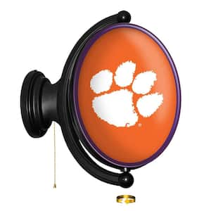 Clemson Tigers: Orange - Original "Pub Style" Oval Rotating Lighted Wall Sign (23"L x 21"W x 5"H)