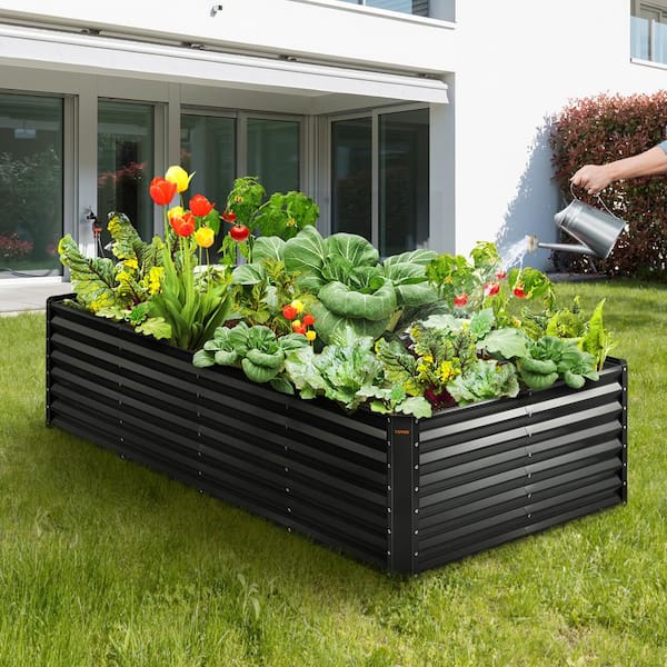 8 ft. x 4 ft. x 2 ft. Large Metal Raised Planter Box with Open Bottom Garden Beds Outdoor Raised Garden Bed Kit