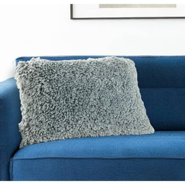 Celadon Solid Polyester 14 in. X 20 in. Throw Pillow