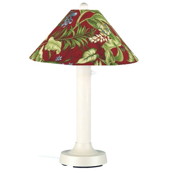 Patio Living Concepts Seaside 34 in. Outdoor White Table Lamp with Lacquer Shade