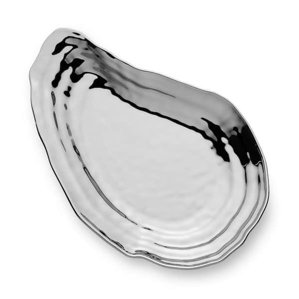 10 in. Silver Plated Porcelain Platter