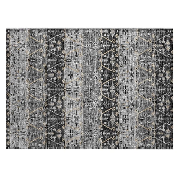 Chantille Machine Washable Indoor/Outdoor Abstract ACN2858 Black 2 ft. x 3 ft. Accent Rug