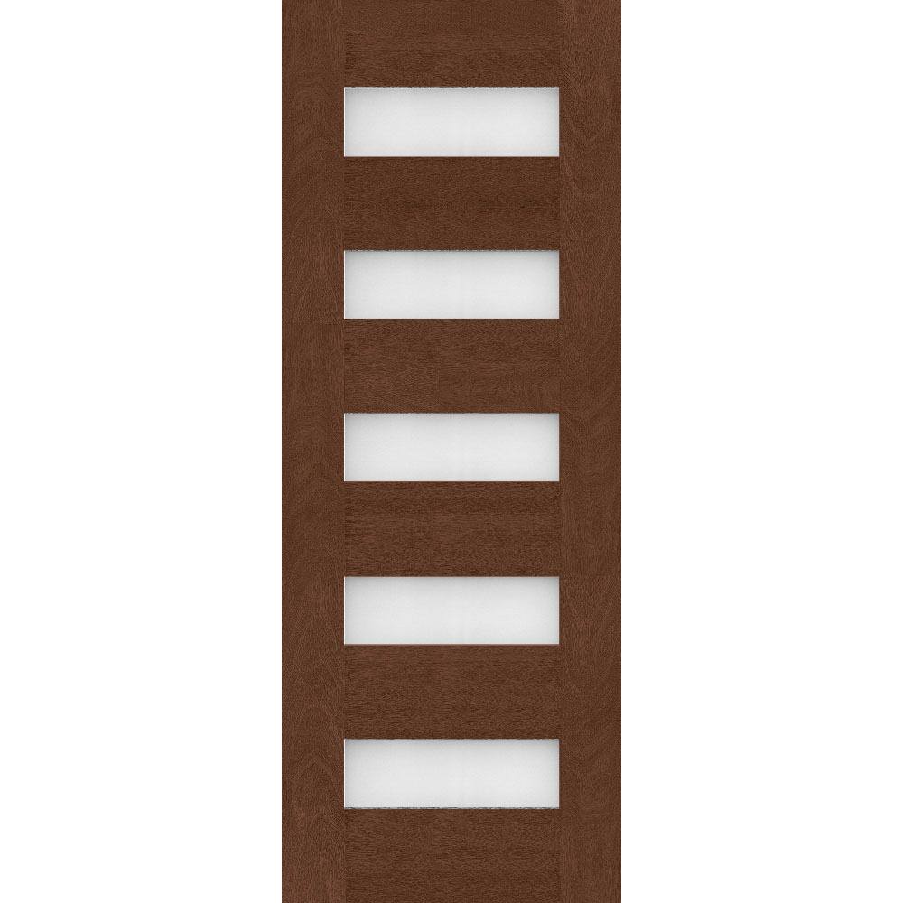 Regency 36 in. x 80 in. Universal Handing 5L Modern Clear Glass Chestnut Stain Fiberglass Front Door Slab price history on PriceWatchPro