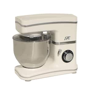 5.5 Qt 8-Speed Tilt Head White Stand Mixer with Whisk, Kneading Hook and Mixer Blade Attachments