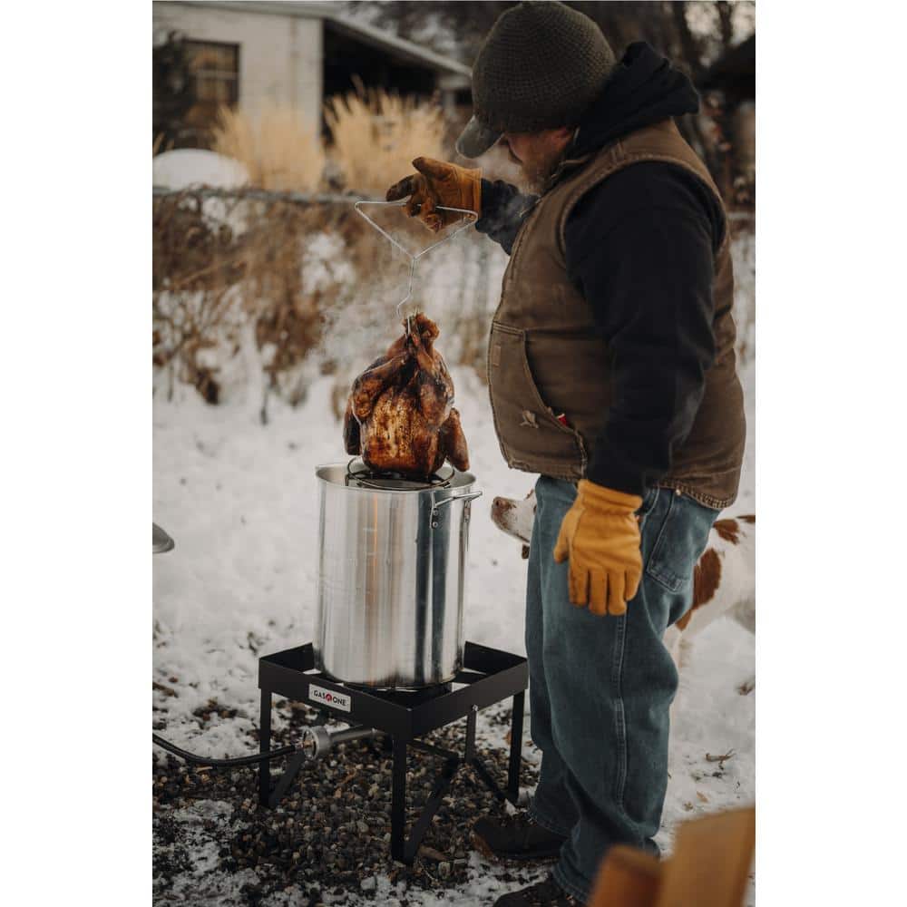 Black Aluminum 30 qt Propane Turkey Fryer Kit