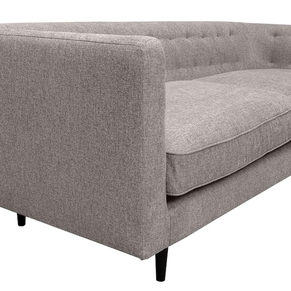 Armen Living Annabelle 80 Gray Fabric Sofa With Black Wood Legs Lcansogry