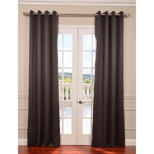 Exclusive Fabrics & Furnishings Semi-Opaque Anthracite Grey Grommet Room Darkening Curtain - 50 in. W x 84 in. L (1 Panel)