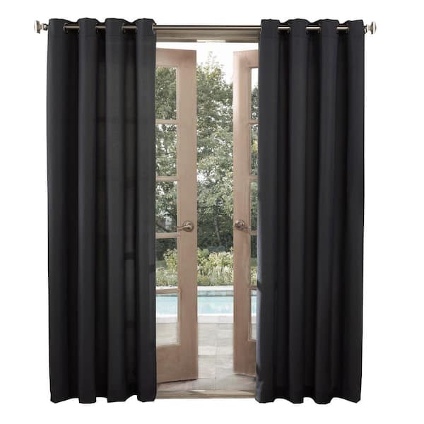 Sun Zero Outdoors Semi-Opaque Birmingham 52 in. by 84 in. Indigo Indoor/Outdoor Woven Solid Window Curtain (Price Varies by Size)