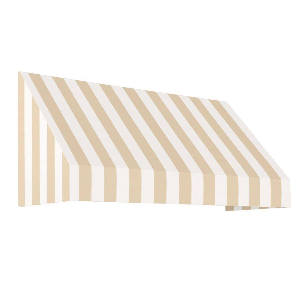 7.38 ft. New Yorker Acrylic Fabric Fixed Awning (88.5 in. W x 16 in. H x 30 in. D) in Linen/White Stripe price history on PriceWatchPro