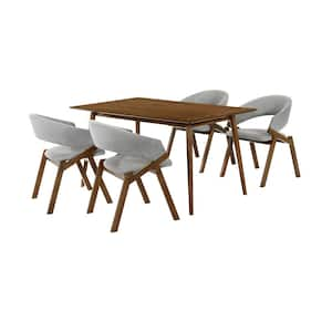 Westmont and Talulah 5-Piece Wood Grey and Walnut Dining Set